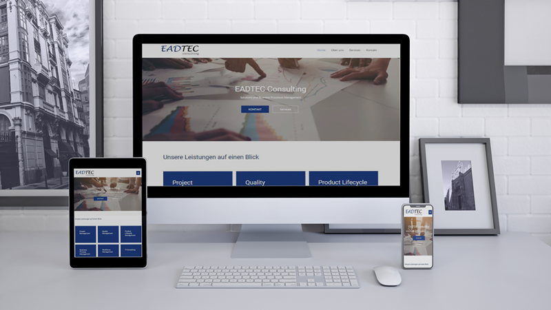 Professionelle Unternehmenswebsite für EADTEC Consulting eadtec1